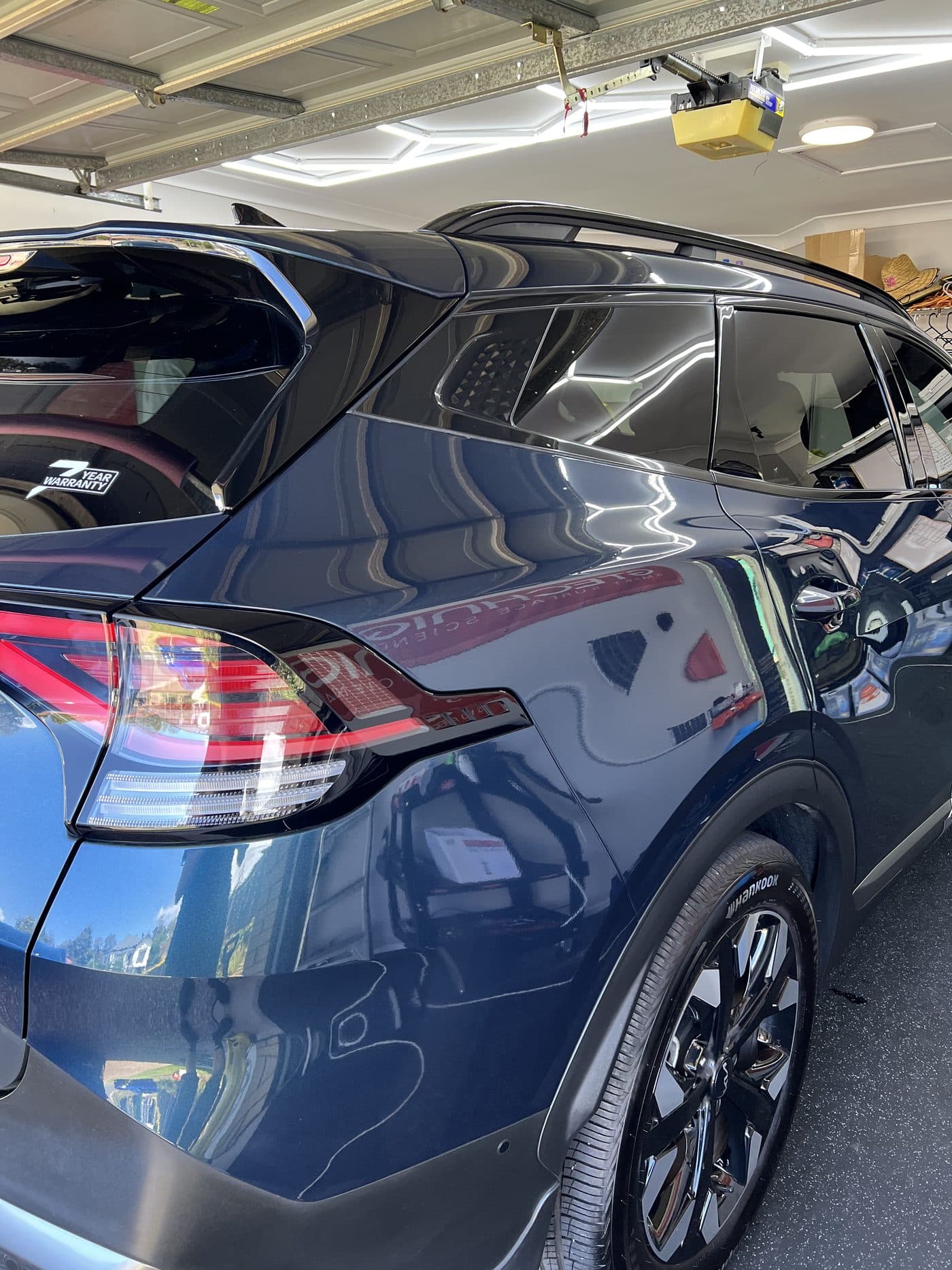 Gloss reflection on a freshly polished rear quarter panel