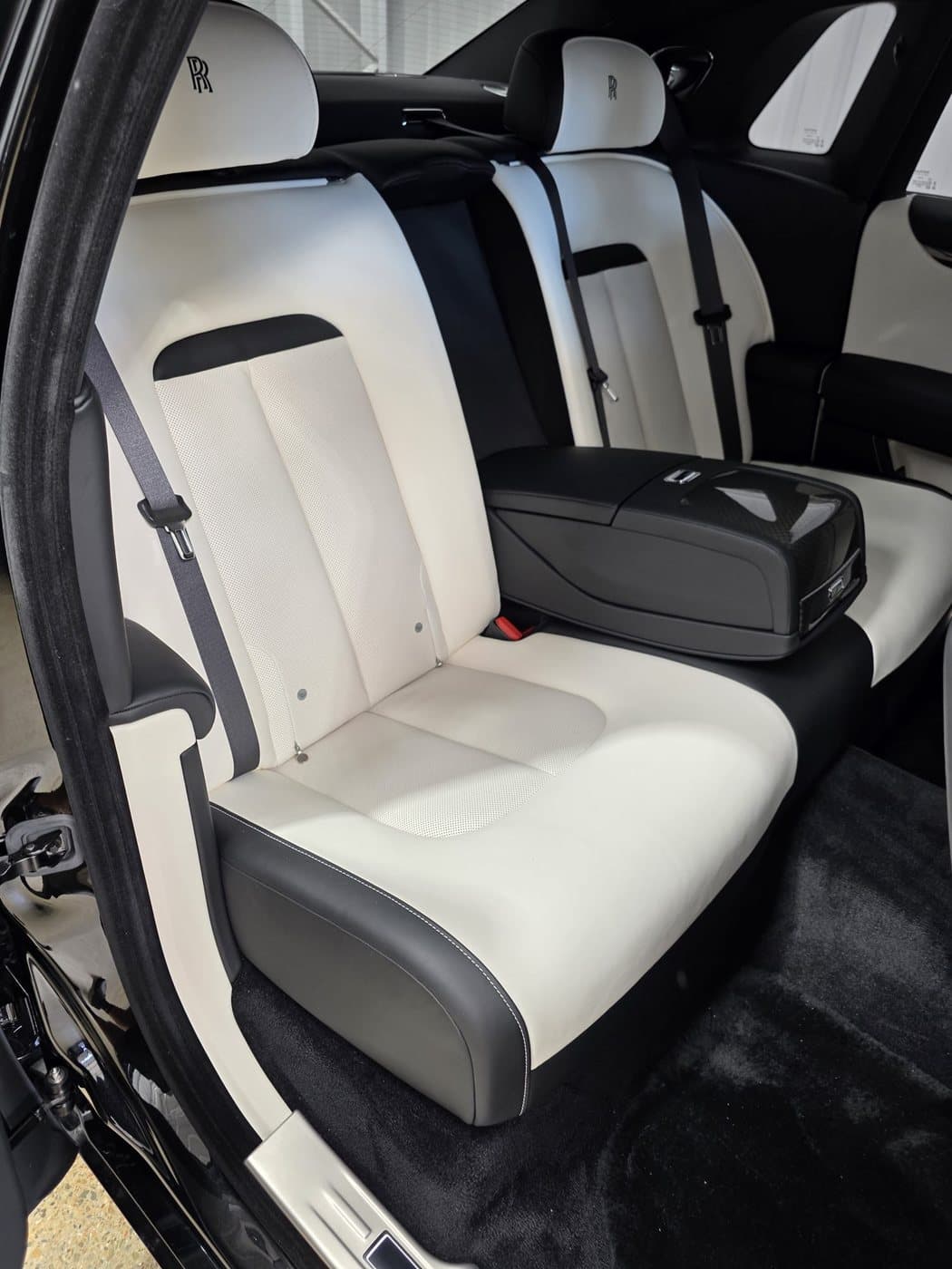 Rolls-Royce rear leather seat detail